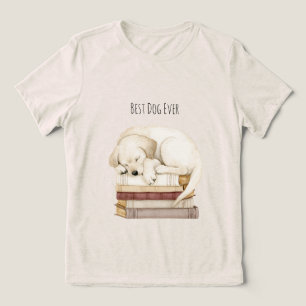 Sovande krämhund på böcker t shirt