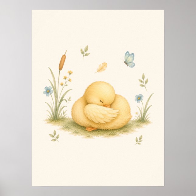 Sovande lilla ankunge sovrum poster (Framsidan)