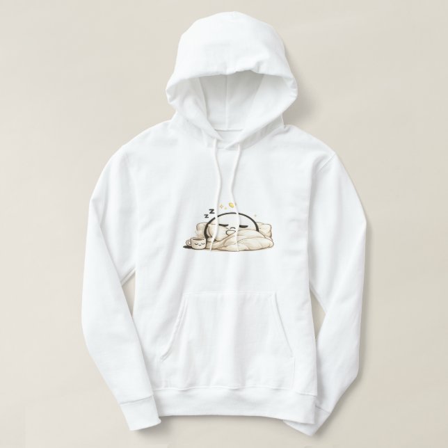 Sovande Lunio Mysig Morgonkaffe - Söt Kawaii Hoodie (Design framsida)