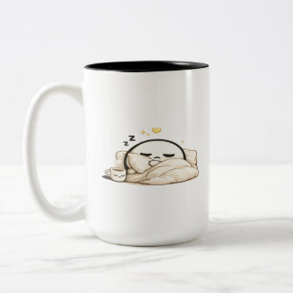 Sovande Lunio Mysig Morgonkaffe - Söt Kawaii Två-Tonad Mugg