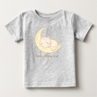 Sovande månkatt Söt baby-t-shirt T Shirt