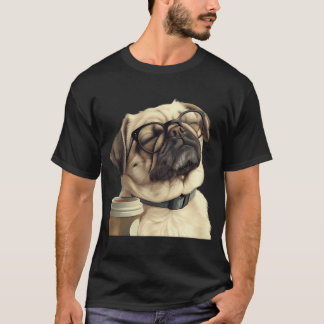 Sovande Mops och Kaffe T Shirt