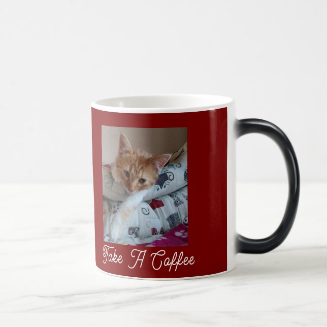 Sovande morgon Färgskiftande mugg för kattälskare  (Höger)