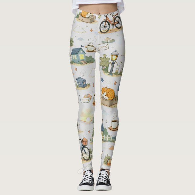 Sovande Morgonstads Leggings (Framsida)