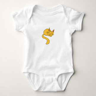 Sovande Orange Katt Bebis Topp T Shirt