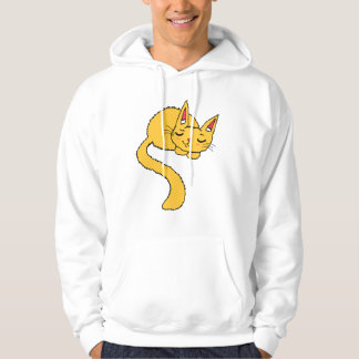 Sovande Orange Katt Tröja Hoodie