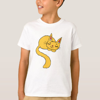 Sovande Orange Katt Ungdoms T-Shirt
