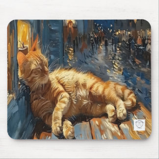 Sovande orange tabby-musselmatta musmatta