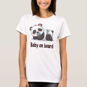 Sovande Panda "Baby Ombord" Klistermärke för Bil T Shirt