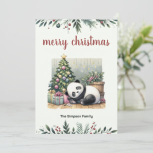 Sovande panda julkort