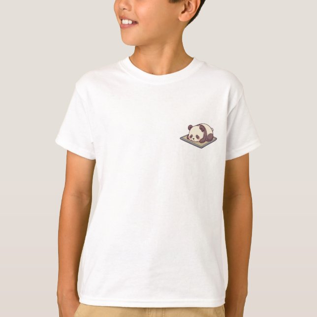 Sovande Panda Vävd Matta Barn T Shirt (Framsida)