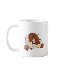 Sovande Pappa söt kaffeböna