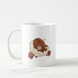 Sovande Pappa söt kaffeböna  Kaffemugg