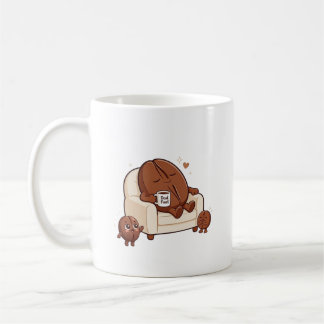 Sovande Pappa söt kaffeböna Kaffemugg