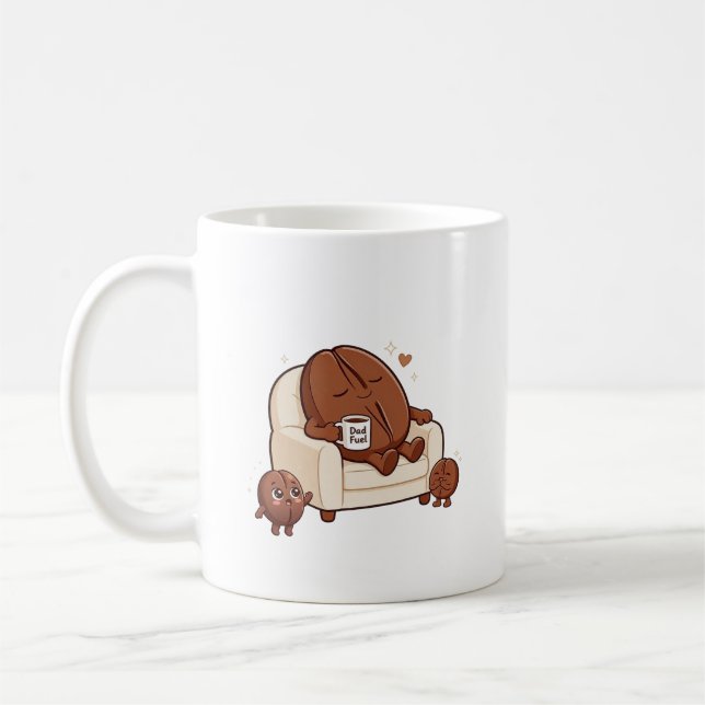 Sovande Pappa söt kaffeböna  Kaffemugg (Vänster)