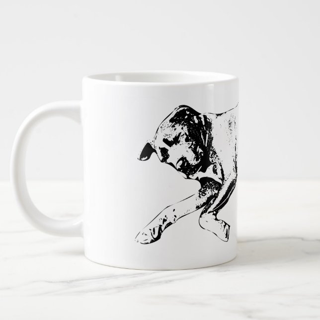 Sovande Pit-Mix, Mysig Jul Jumbo Mugg (Vänster)