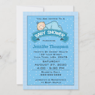 Sovande pojke baby shower-inbjudan inbjudningar