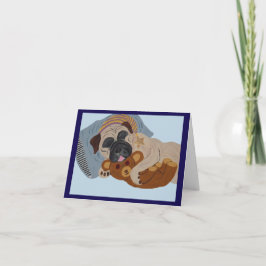 Sovande Pug med Teddybjörn Inbjudan