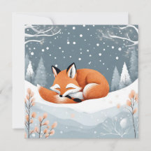 Sovande räv i snö Vinter Natur Jul