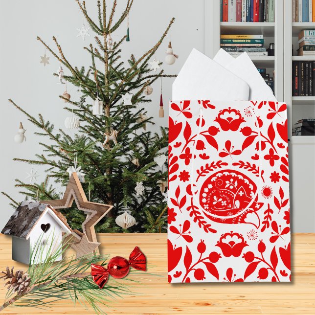 Sovande Rävs Folk Art Presentpåse (Skapare uppladdad)