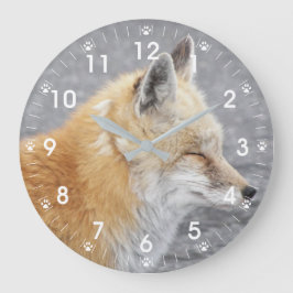 Sovande röd fox naturfoto stor klocka