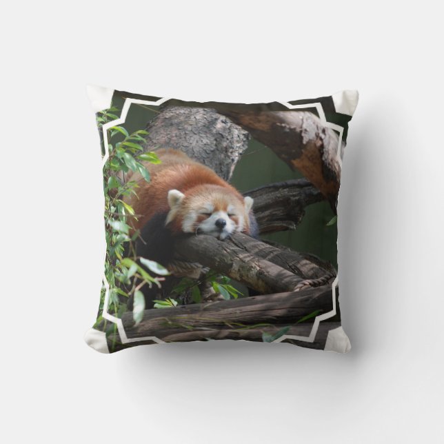 Sovande röd panda-kudde kudde (Framsida)