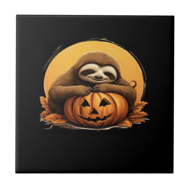 Sovande sengångare och Halloween-pumpa Klassisk T- Kakelplatta (Framsidan)