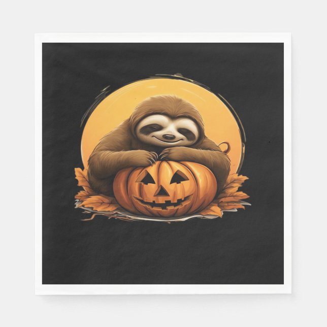 Sovande sengångare och Halloween-pumpa Klassisk T- Pappersservett (Framsidan)