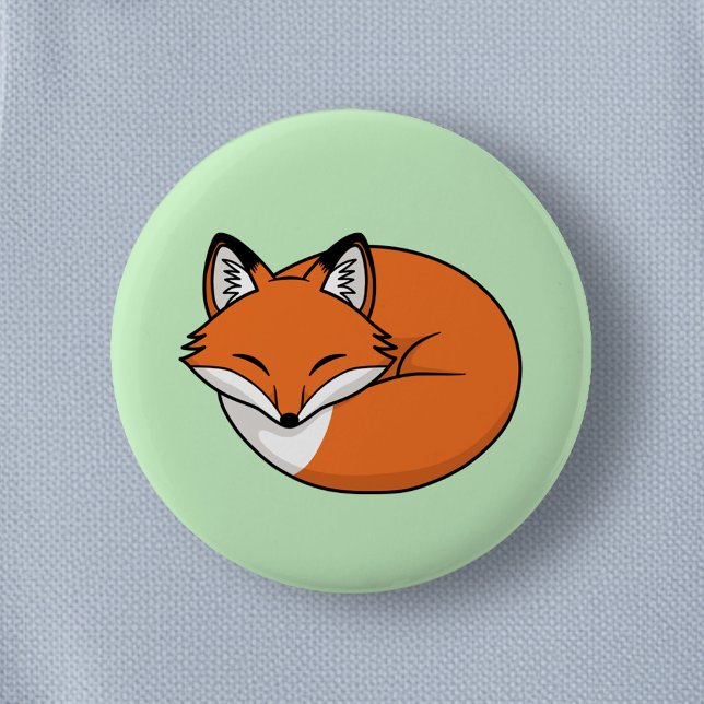 Sovande seriefox på grön bakgrund knapp (Skapare uppladdad)
