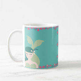 Sovande Sirener Teal Rosa Bubblor Kaffemugg
