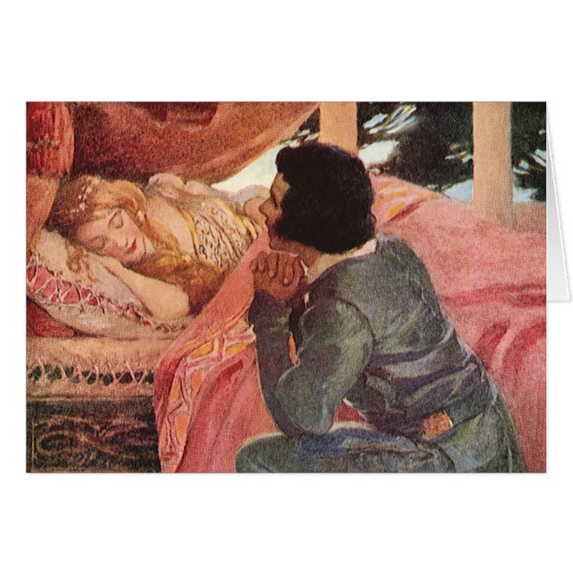 Sovande skönhet av Jessie Willcox Smith Hälsningskort (Framsidan Horizontal)