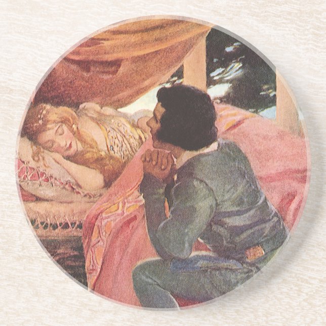 Sovande skönhet av Jessie Willcox Smith Underlägg Sandsten (Framsidan)