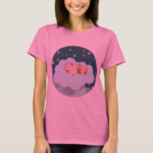 Sovande smågrisar serie T-shirt för kvinnor