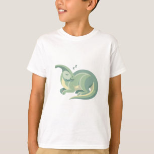 Sovande söt dinosaurieillustration Minimalistisk T Shirt