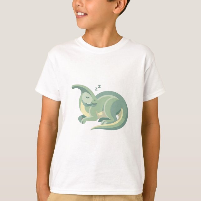 Sovande söt dinosaurieillustration | Minimalistisk T Shirt (Framsida)