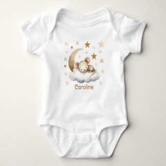 Sovande söt lilla mus Namn T-Shirt
