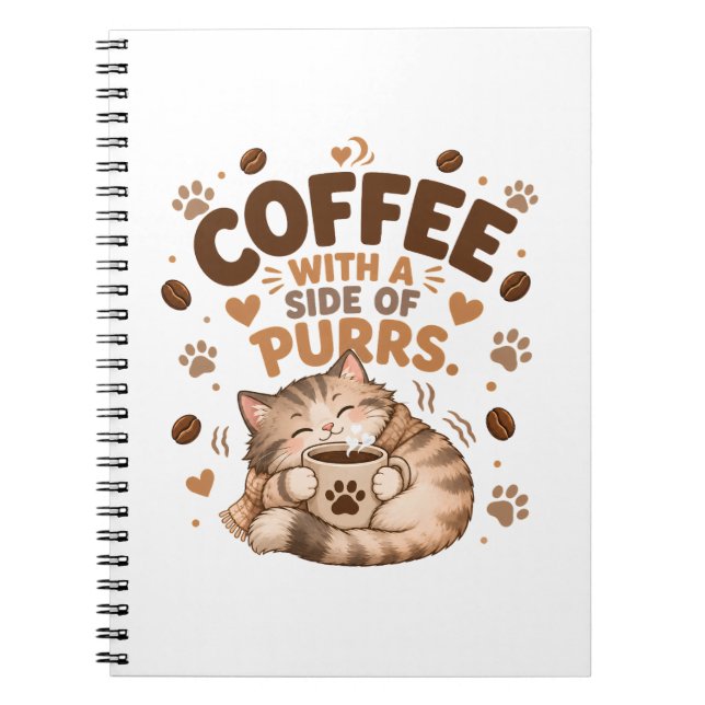 Sovande Tabby Katt Kaffe Älskare Spiral Anteckning Anteckningsbok (Framsidan)