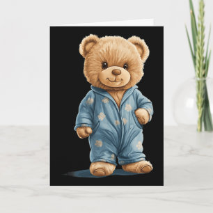 Sovande Teddybjörn I Mysiga Pyjamas För Pojkar Och Kort