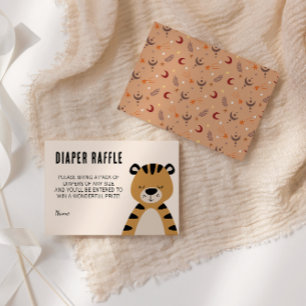 Sovande Tiger Neutral Bebis Shower Blöja Lotteri Tilläggskort