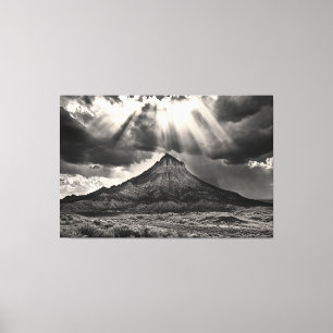 Sovande Ute Mountain svart-vit fotografering Canvastryck