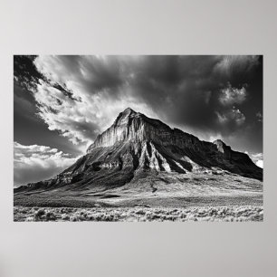 Sovande Ute Mountain svart-vit fotografering Poster