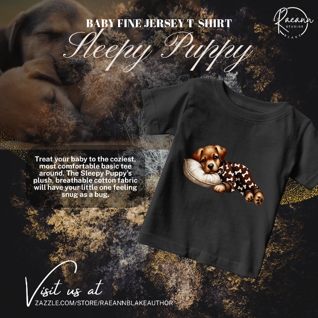 Sovande Valp Baby Fin Jersey T-Shirt (Skapare uppladdad)
