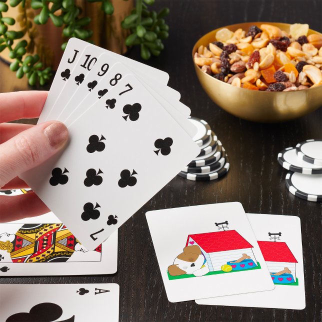 Sovande valp hundhus Söt husdjur Casinokort (Skapare uppladdad)