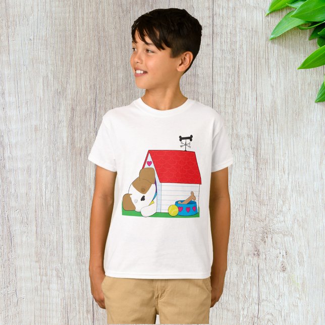 Sovande valp hundhus sött husdjur t shirt (Skapare uppladdad)