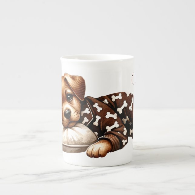 Sovande valp i pyjamas Benporcelain mugg Benporslin Mugg (Framsidan)