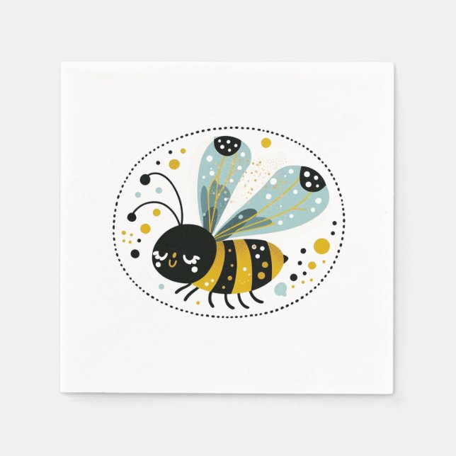 Sovande Whimsical Biet  Pappersservett (Framsidan)