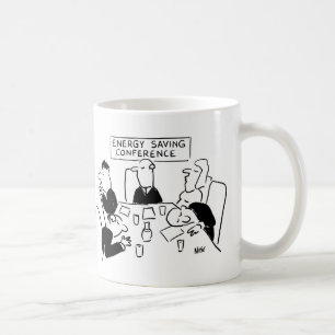 Sover på energisparkonferens. Ekologisk medvetenhe Kaffemugg
