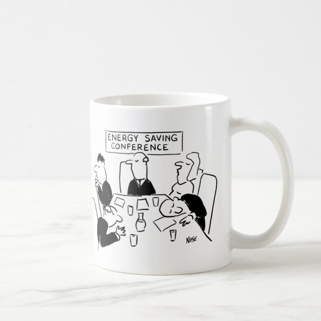 Sover på energisparkonferens. Ekologisk medvetenhe Kaffemugg (Höger)