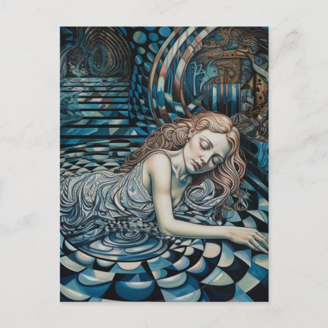 Sover på konstmuseet vykort (Framsida)