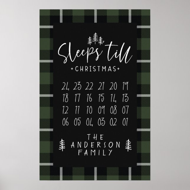 Sover till jul modern minimalist lantgård poster (Framsidan)